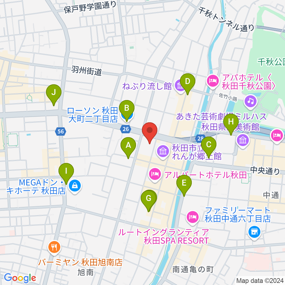 秋田THE CAT WALK周辺のコンビニエンスストア一覧地図