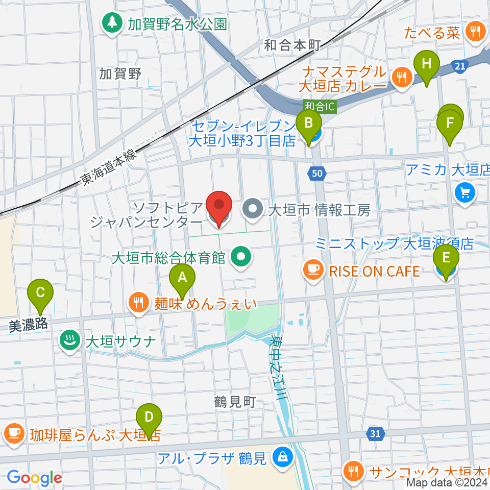 ソフトピアジャパンセンター周辺のコンビニエンスストア一覧地図