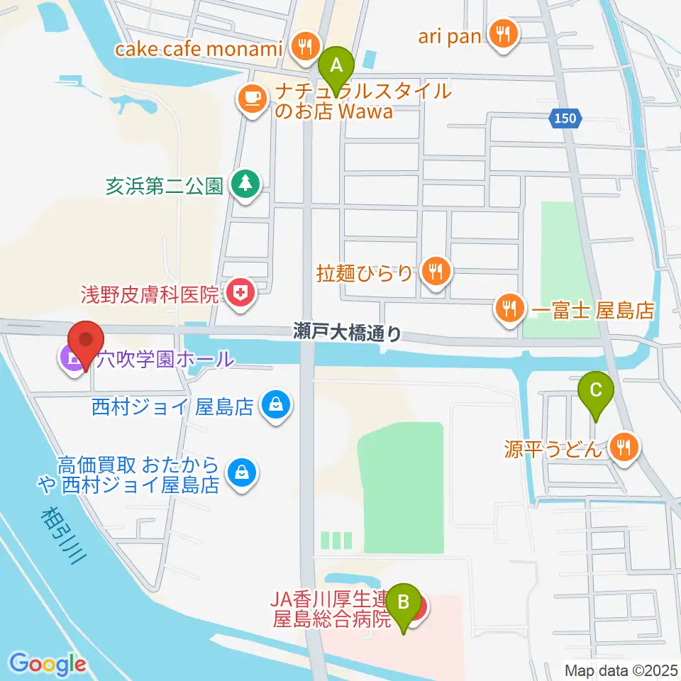 穴吹学園ホール周辺のコンビニエンスストア一覧地図