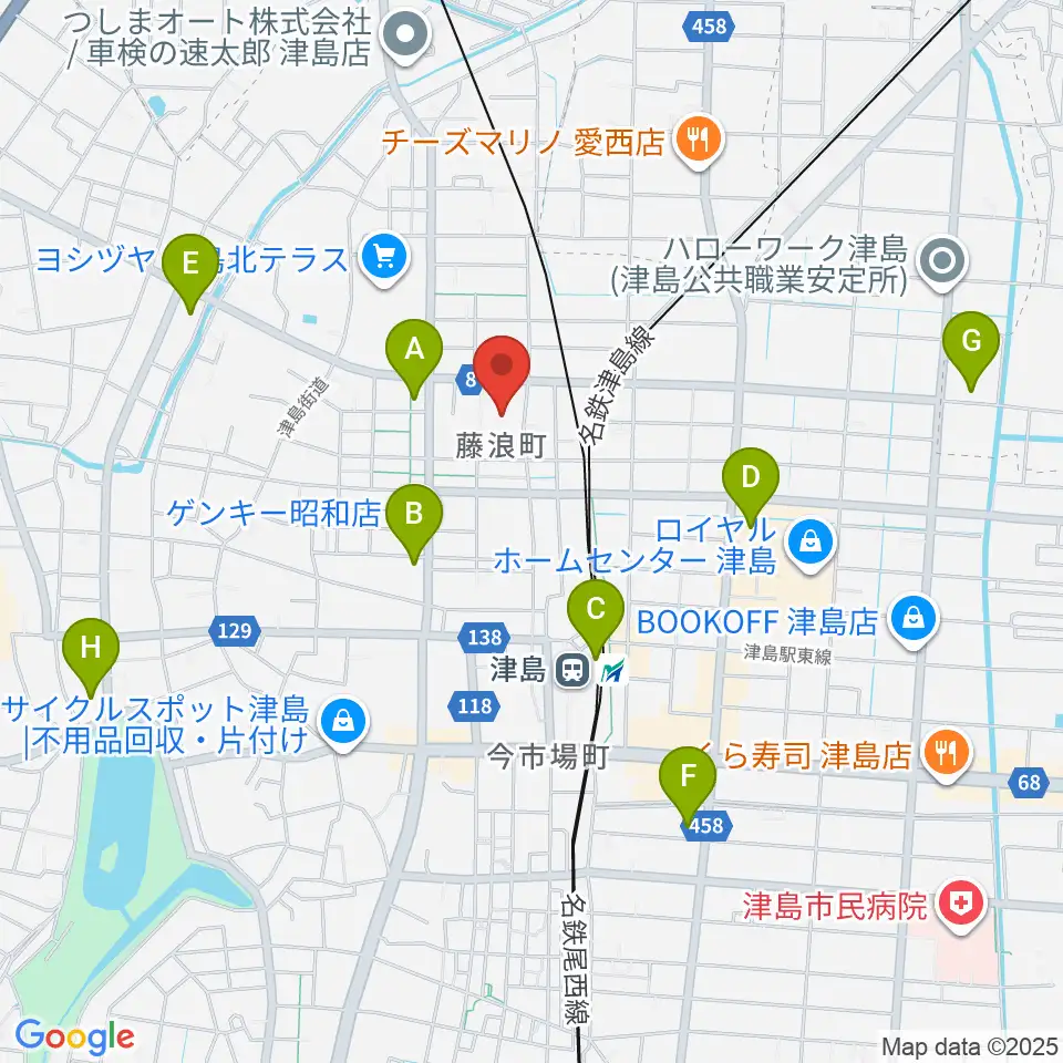 津島市文化会館周辺のコンビニエンスストア一覧地図