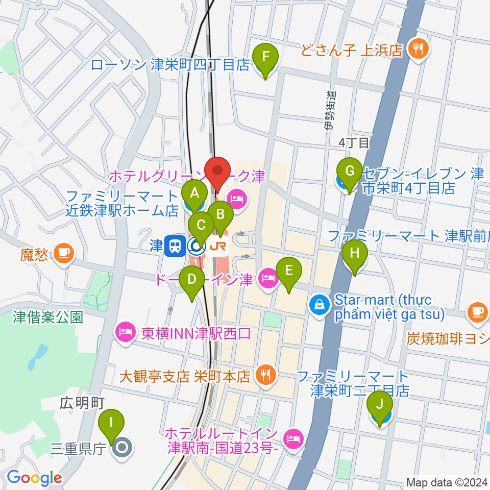 アストプラザ周辺のコンビニエンスストア一覧地図