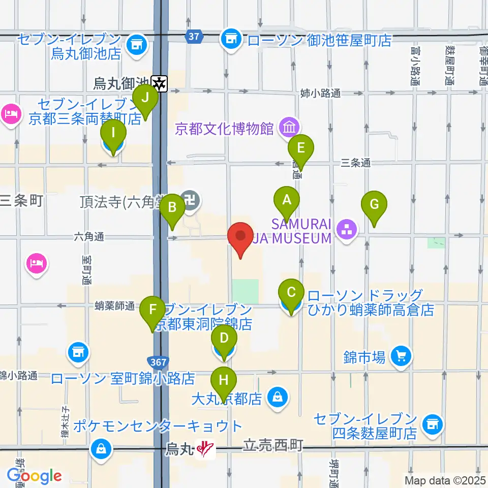 ウィングス京都周辺のコンビニエンスストア一覧地図