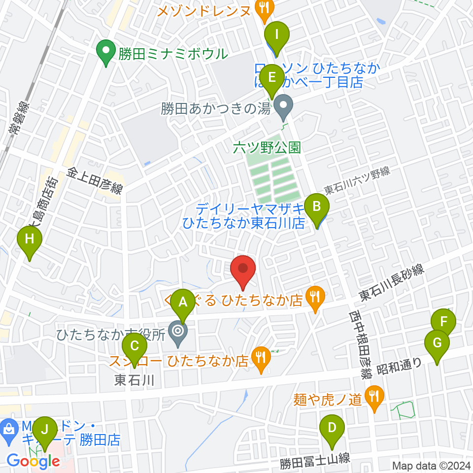 ワークプラザ勝田周辺のコンビニエンスストア一覧地図