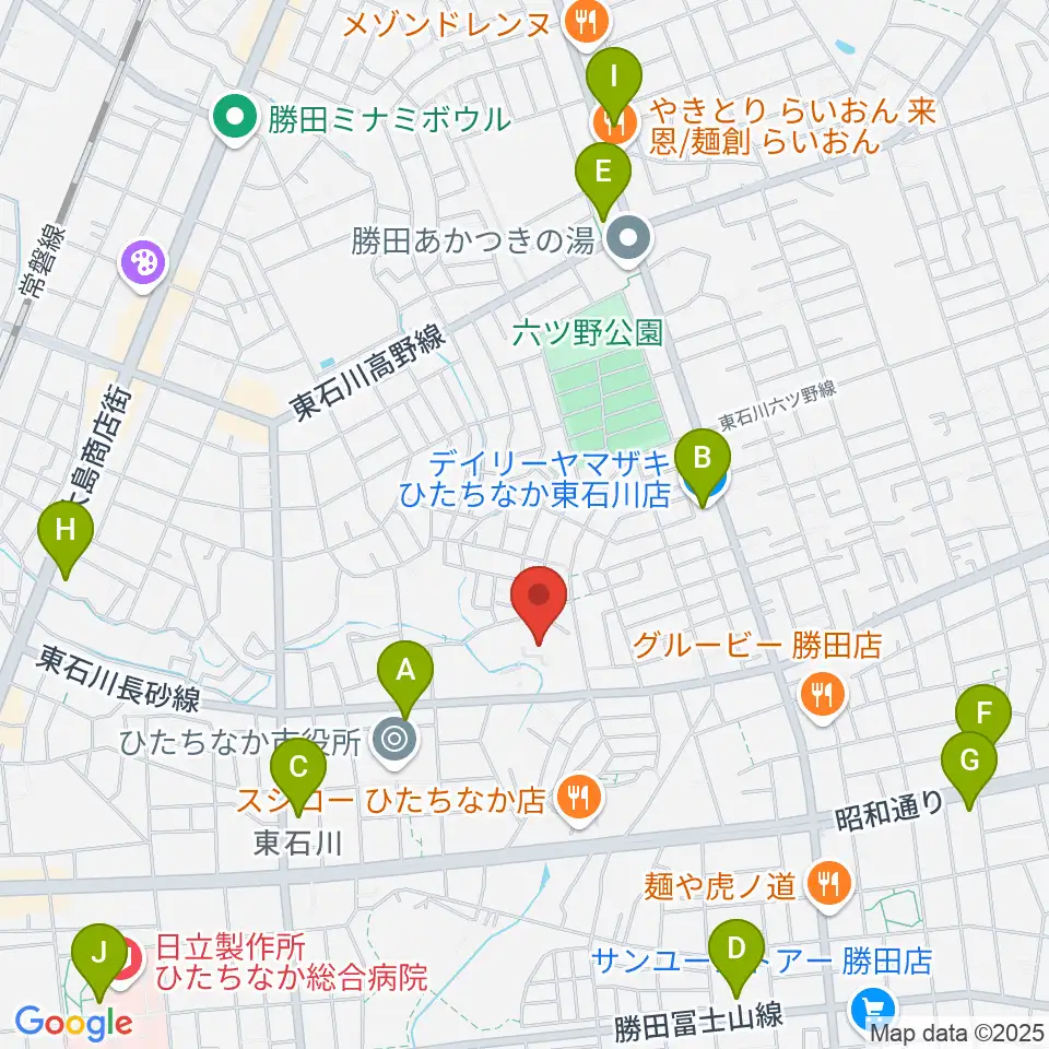 ワークプラザ勝田周辺のコンビニエンスストア一覧地図