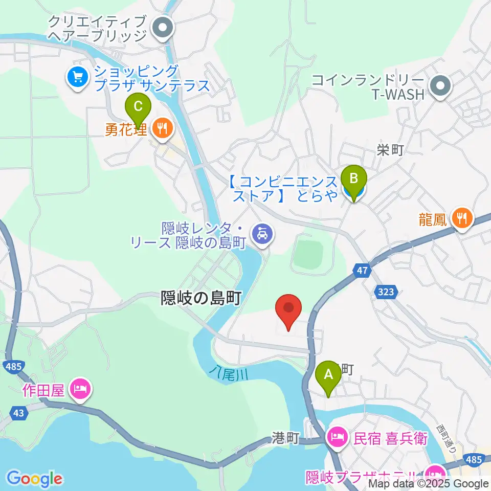 隠岐島文化会館周辺のコンビニエンスストア一覧地図