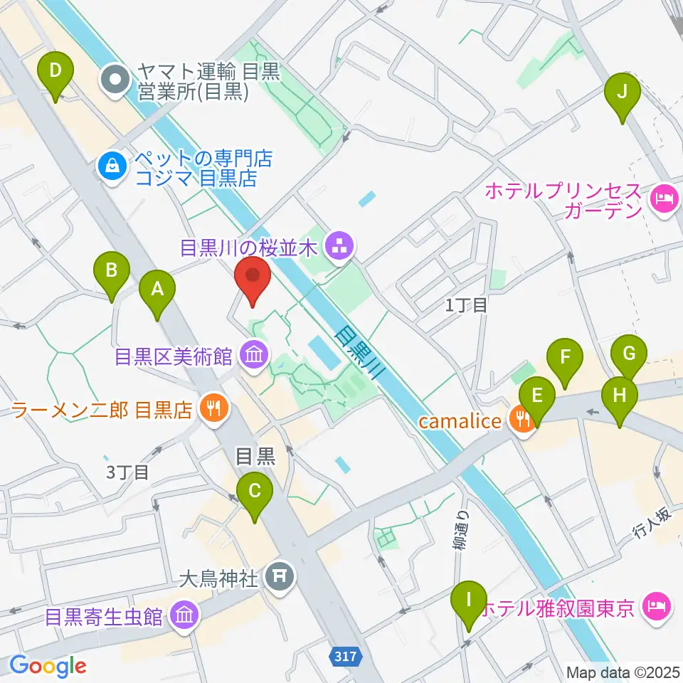 目黒区中小企業センターホール周辺のコンビニエンスストア一覧地図