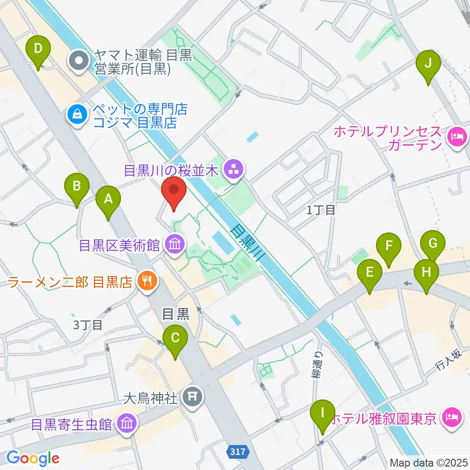 目黒区中小企業センターホール周辺のコンビニエンスストア一覧地図