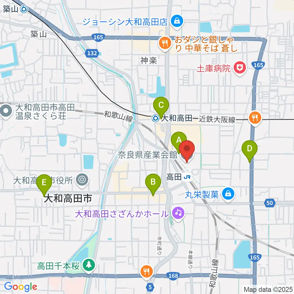 奈良県産業会館周辺のコンビニエンスストア一覧地図