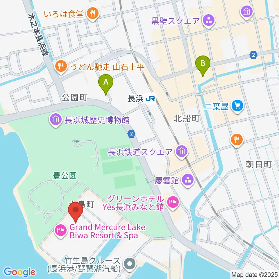 長浜文化芸術会館周辺のコンビニエンスストア一覧地図
