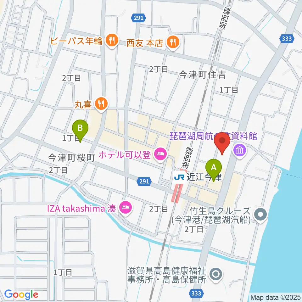 高島市民会館周辺のコンビニエンスストア一覧地図
