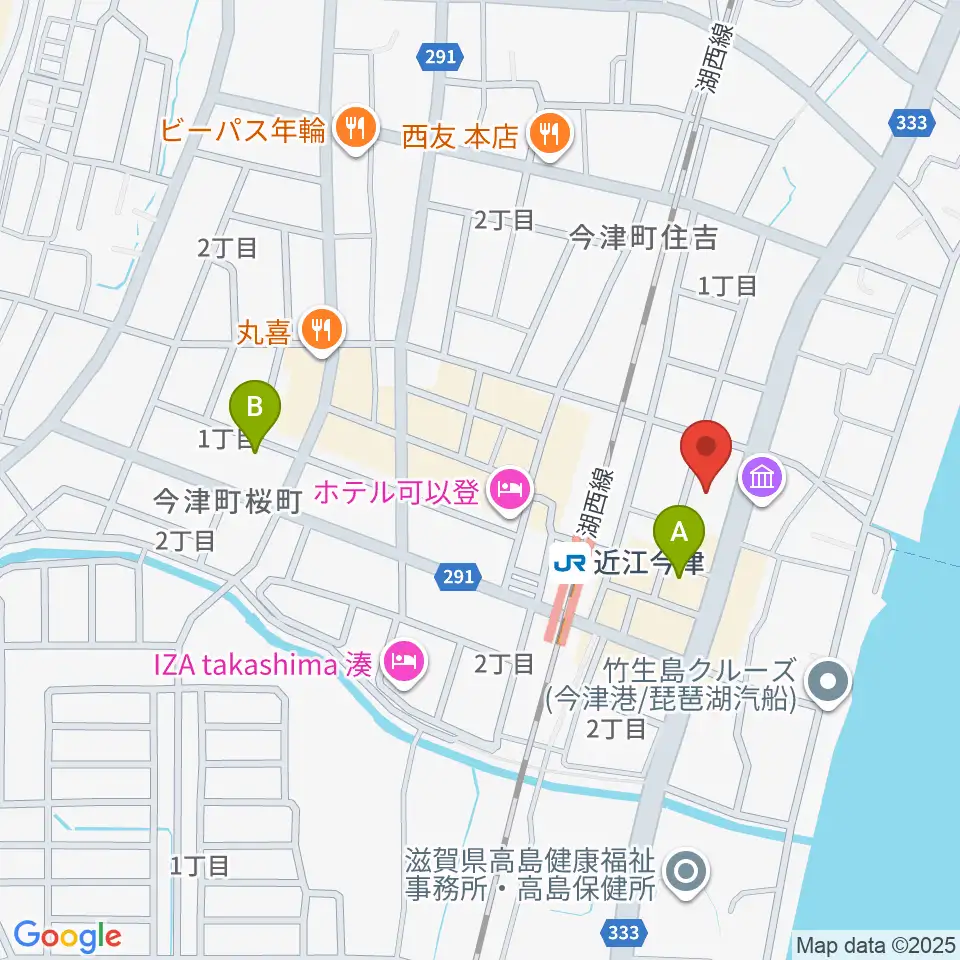 高島市民会館周辺のコンビニエンスストア一覧地図