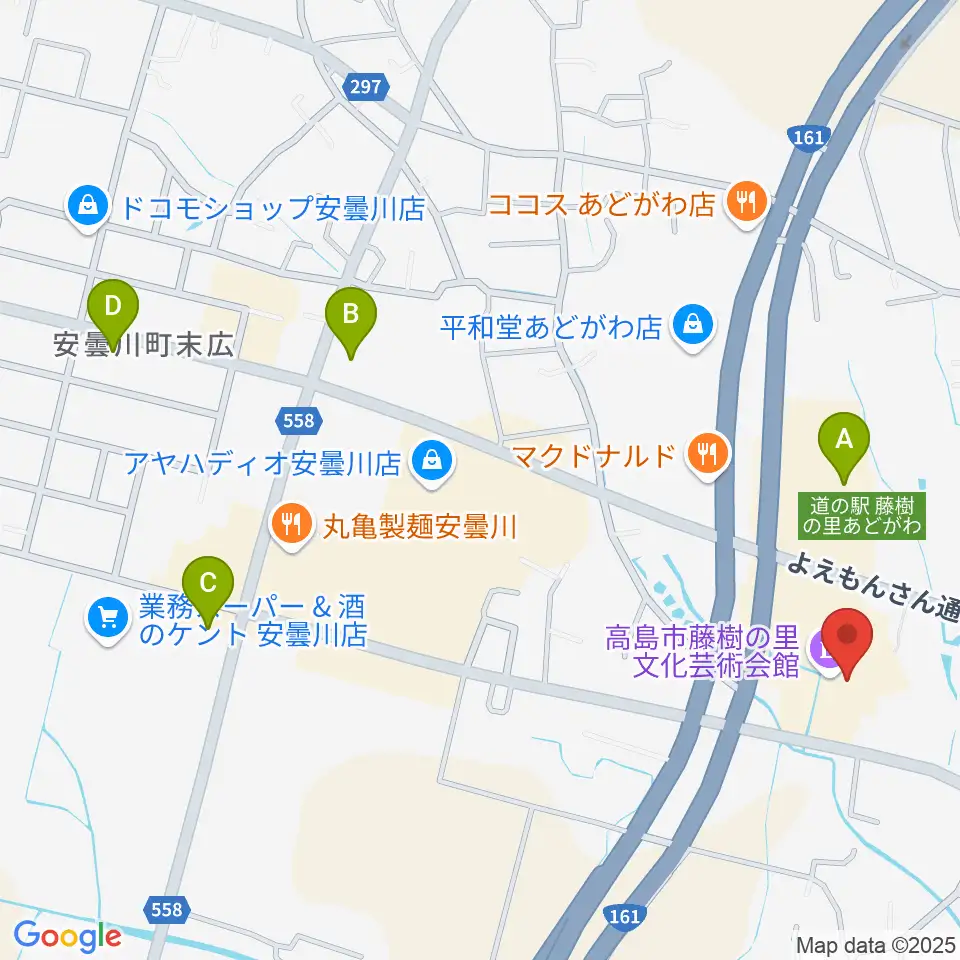 藤樹の里文化芸術会館周辺のコンビニエンスストア一覧地図