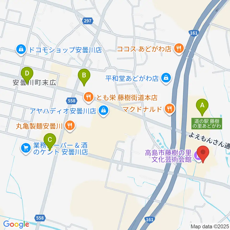 藤樹の里文化芸術会館周辺のコンビニエンスストア一覧地図