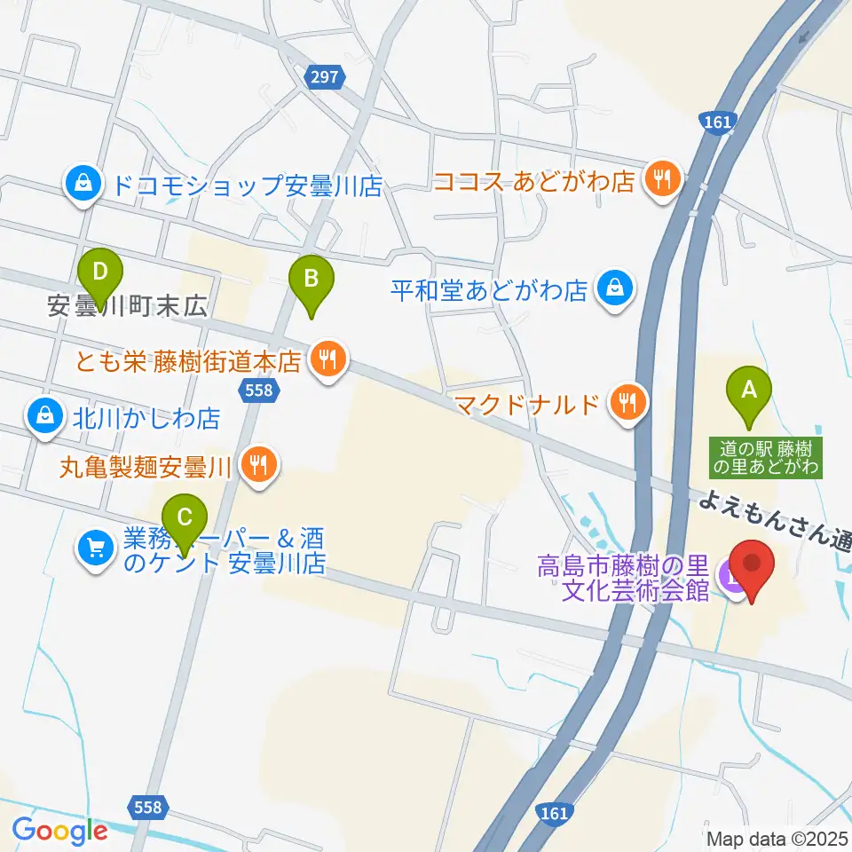藤樹の里文化芸術会館周辺のコンビニエンスストア一覧地図