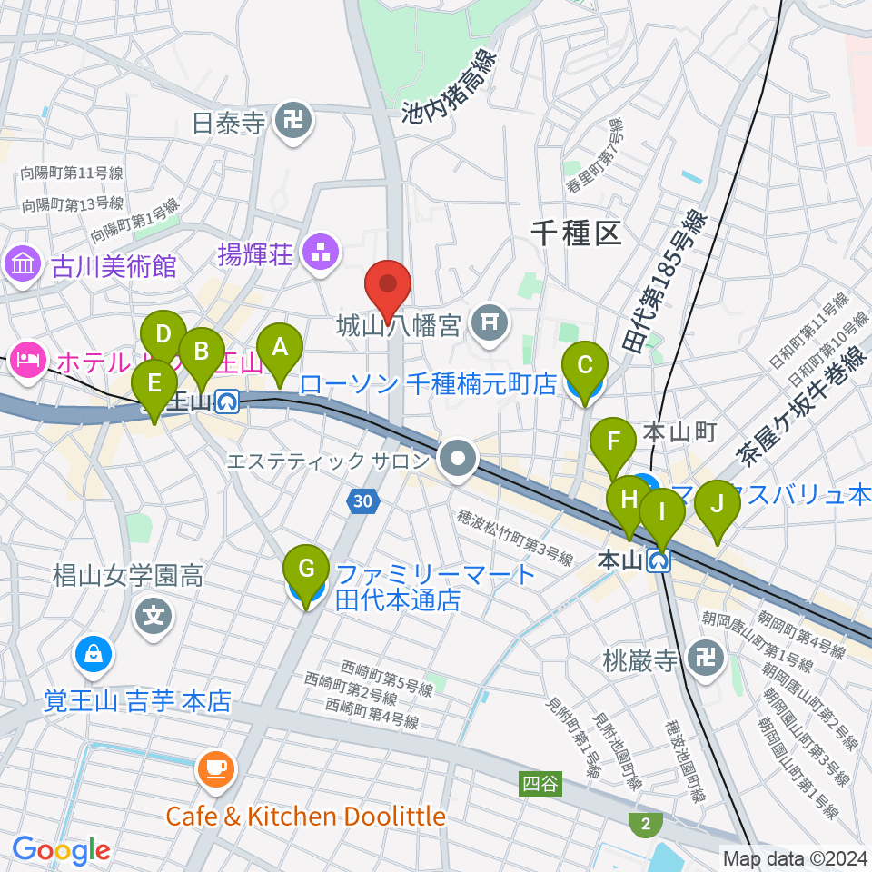 フィオーレ音楽教室周辺のコンビニエンスストア一覧地図