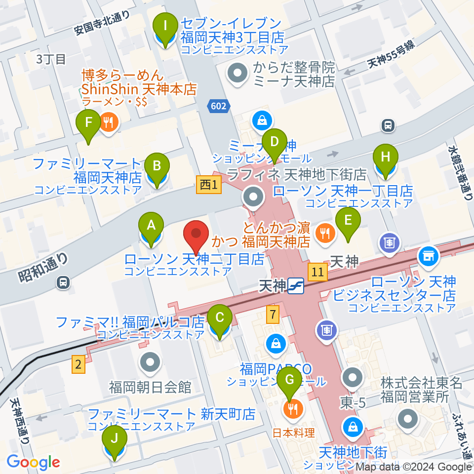 FFGホール周辺のコンビニエンスストア一覧地図