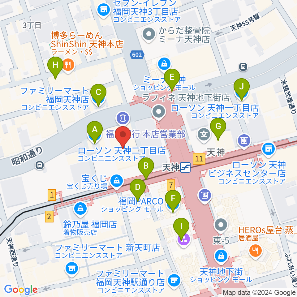 FFGホール周辺のコンビニエンスストア一覧地図