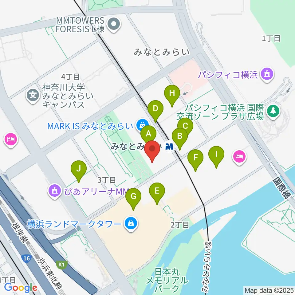 島村楽器 横浜みなとみらい店周辺のコンビニエンスストア一覧地図