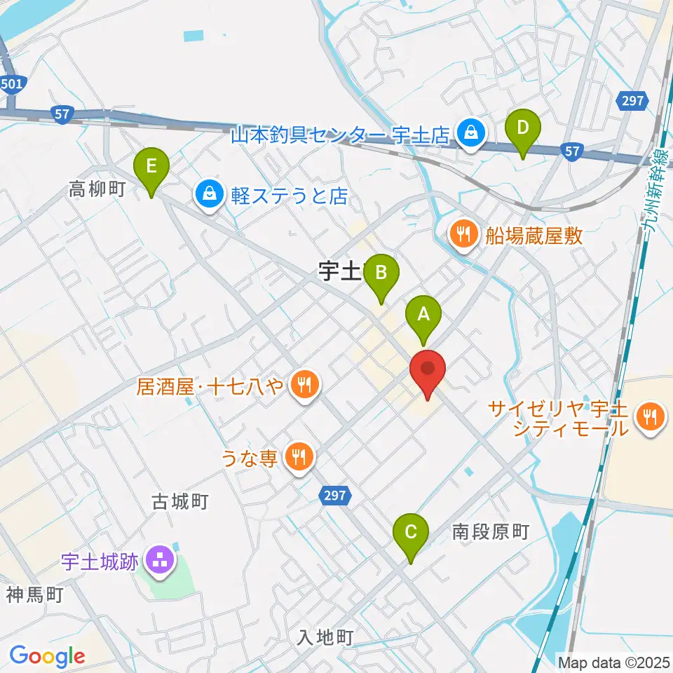 宇土市民会館周辺のコンビニエンスストア一覧地図