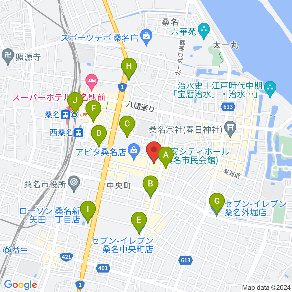 柿安シティホール周辺のコンビニエンスストア一覧地図