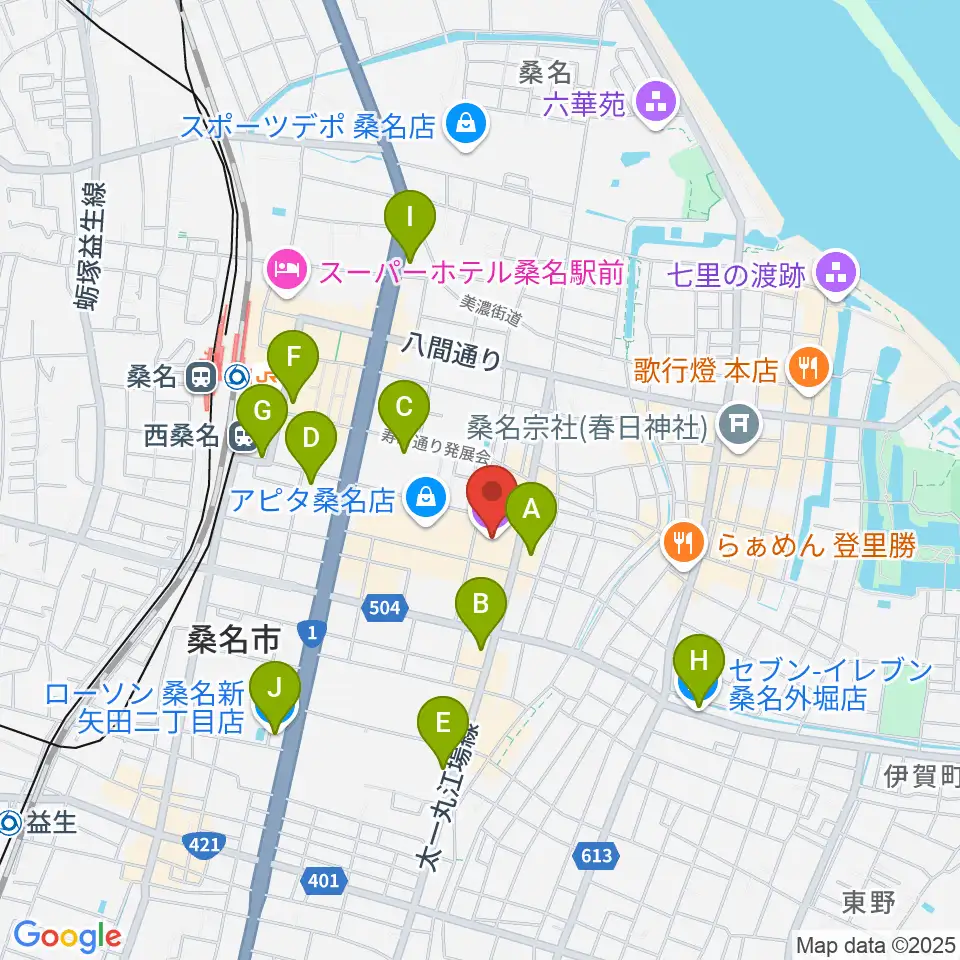 柿安シティホール周辺のコンビニエンスストア一覧地図