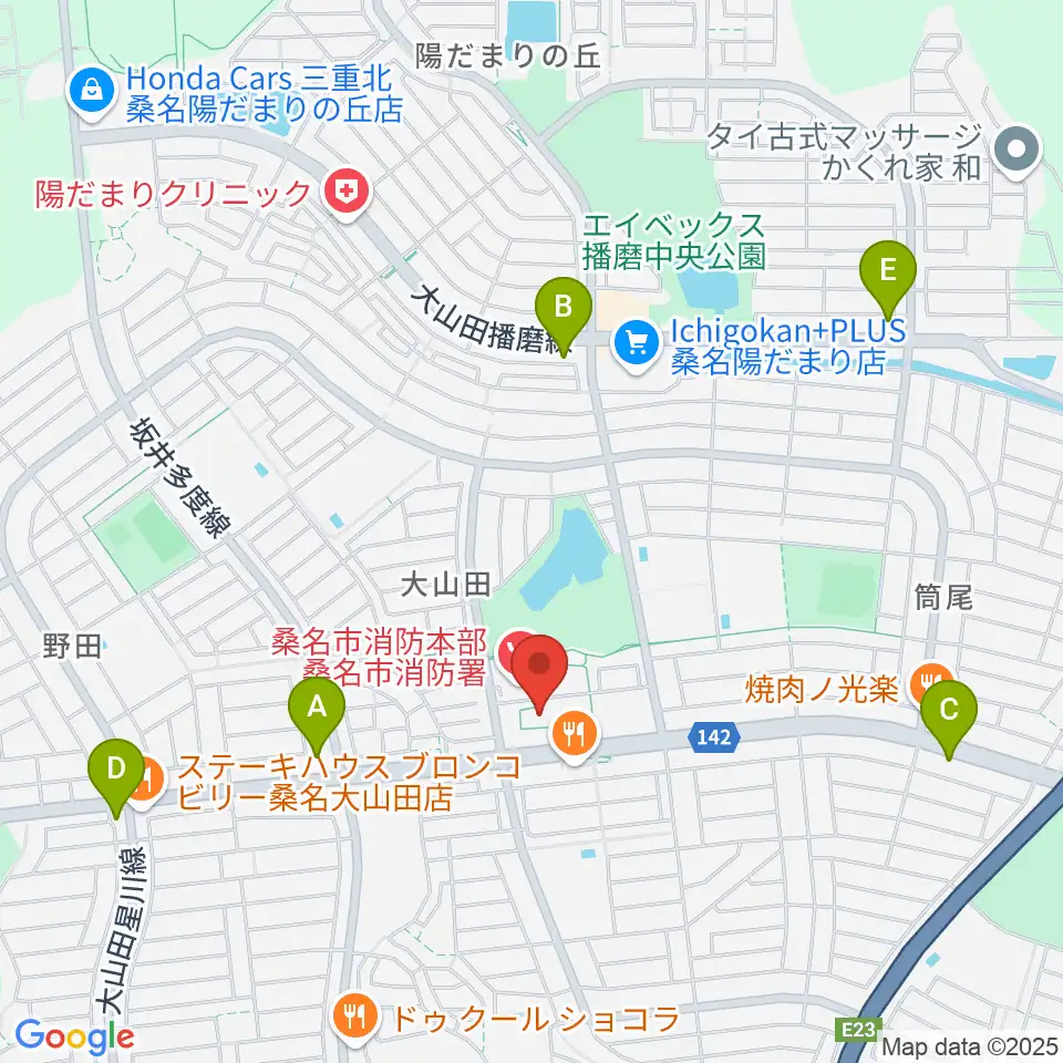光精工コミュニティプラザ周辺のコンビニエンスストア一覧地図