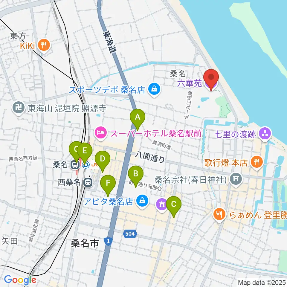 六華苑周辺のコンビニエンスストア一覧地図