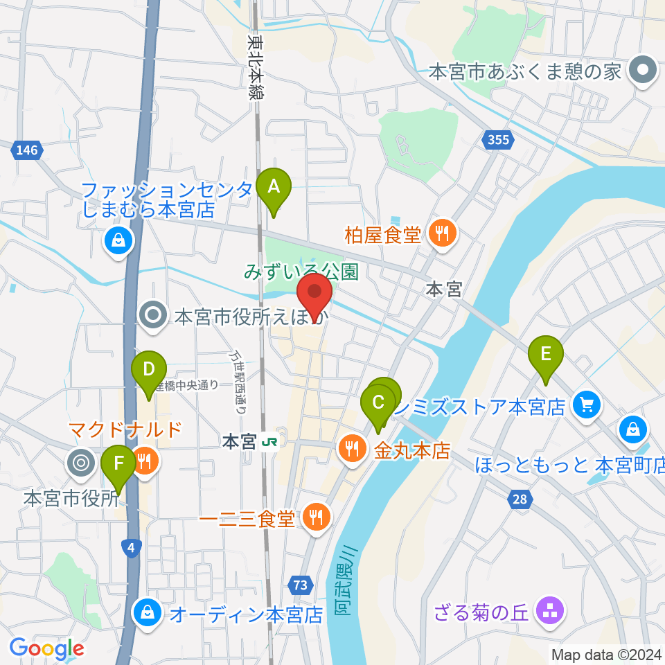 サンライズもとみや周辺のコンビニエンスストア一覧地図