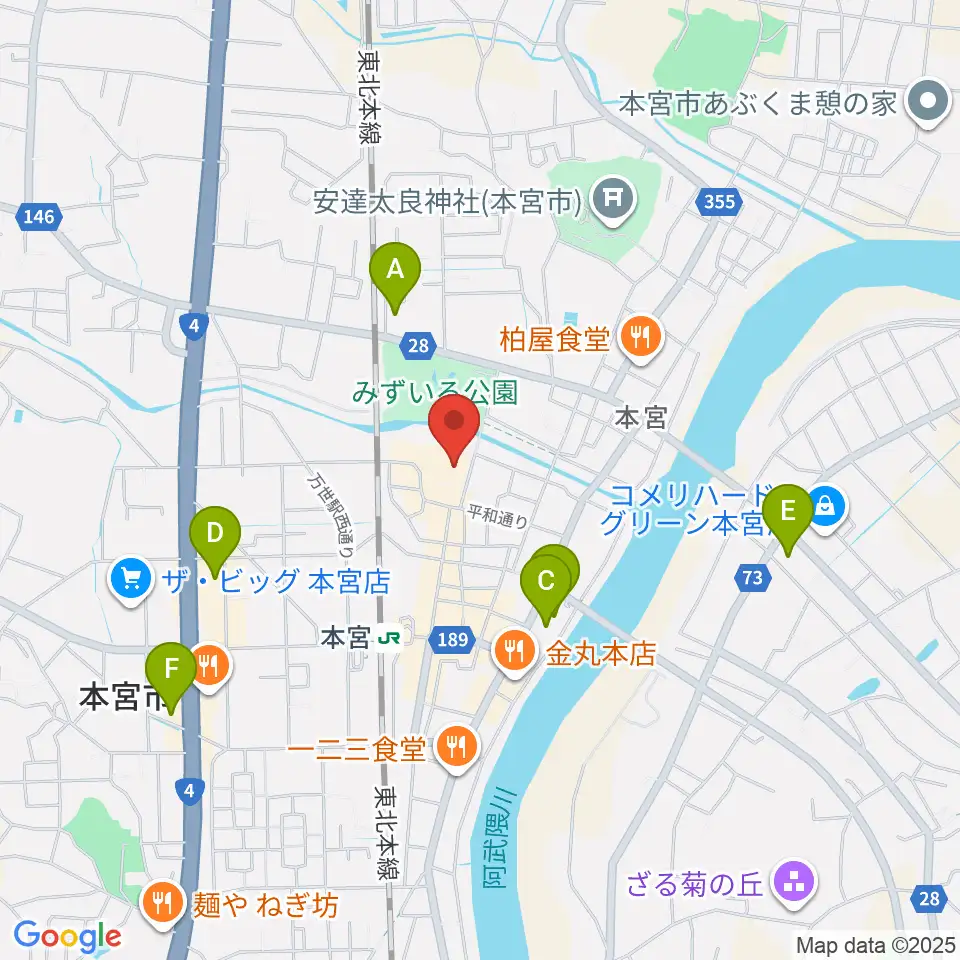 サンライズもとみや周辺のコンビニエンスストア一覧地図