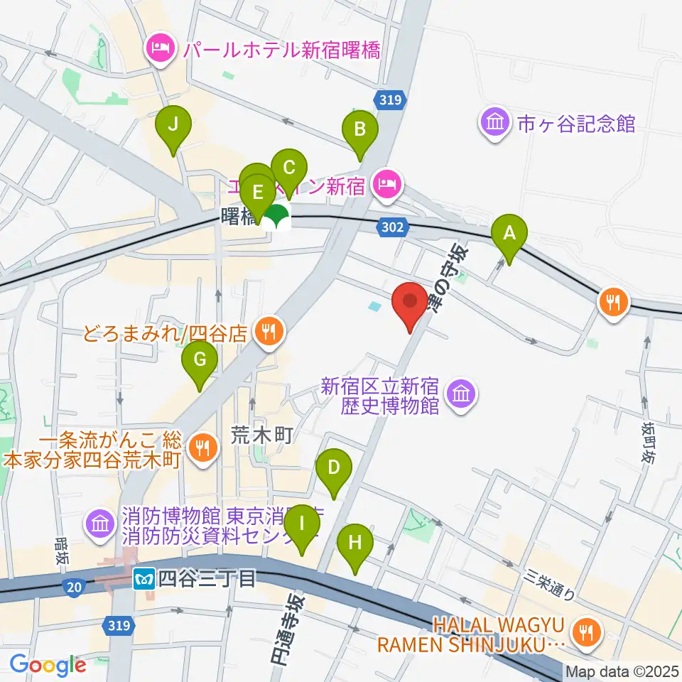 四谷サロンガイヤール周辺のコンビニエンスストア一覧地図