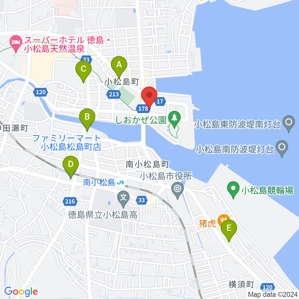 小松島市サウンドハウスホール周辺のコンビニエンスストア一覧地図