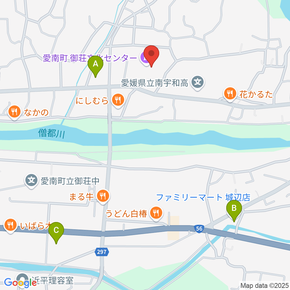 愛南町御荘文化センター周辺のコンビニエンスストア一覧地図