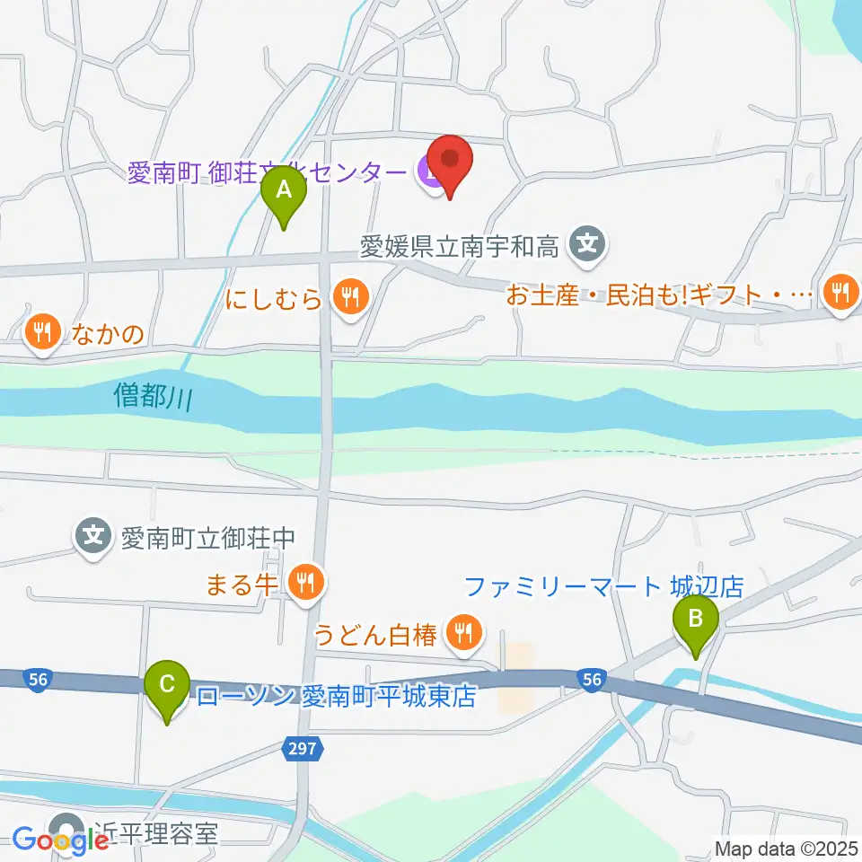 愛南町御荘文化センター周辺のコンビニエンスストア一覧地図