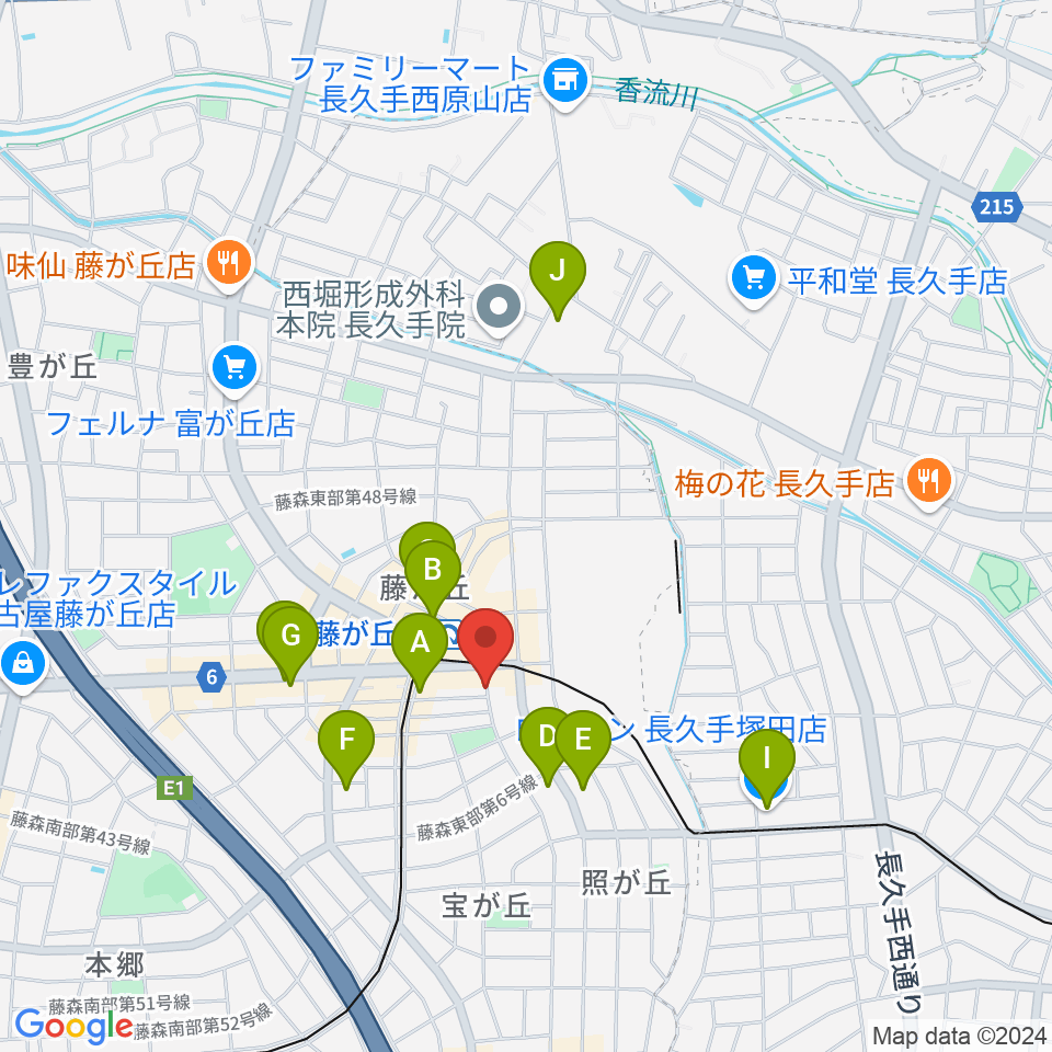 日響楽器 藤ヶ丘店周辺のコンビニエンスストア一覧地図