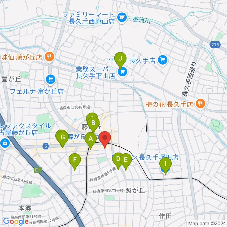 日響楽器 藤ヶ丘店周辺のコンビニエンスストア一覧地図