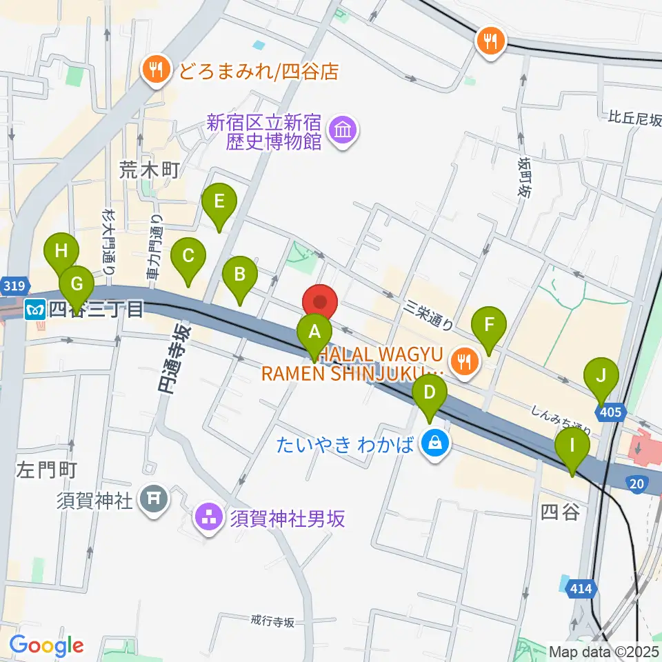 四谷アウトブレイク周辺のコンビニエンスストア一覧地図