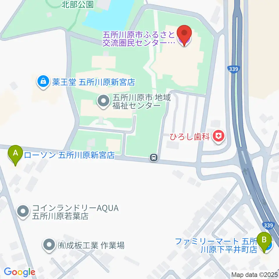 ふるさと交流圏民センター オルテンシア周辺のコンビニエンスストア一覧地図