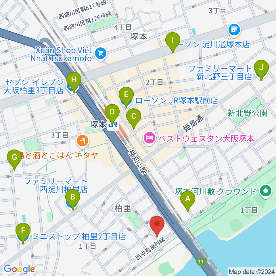 スタジオライラックレインボーズ周辺のコンビニエンスストア一覧地図