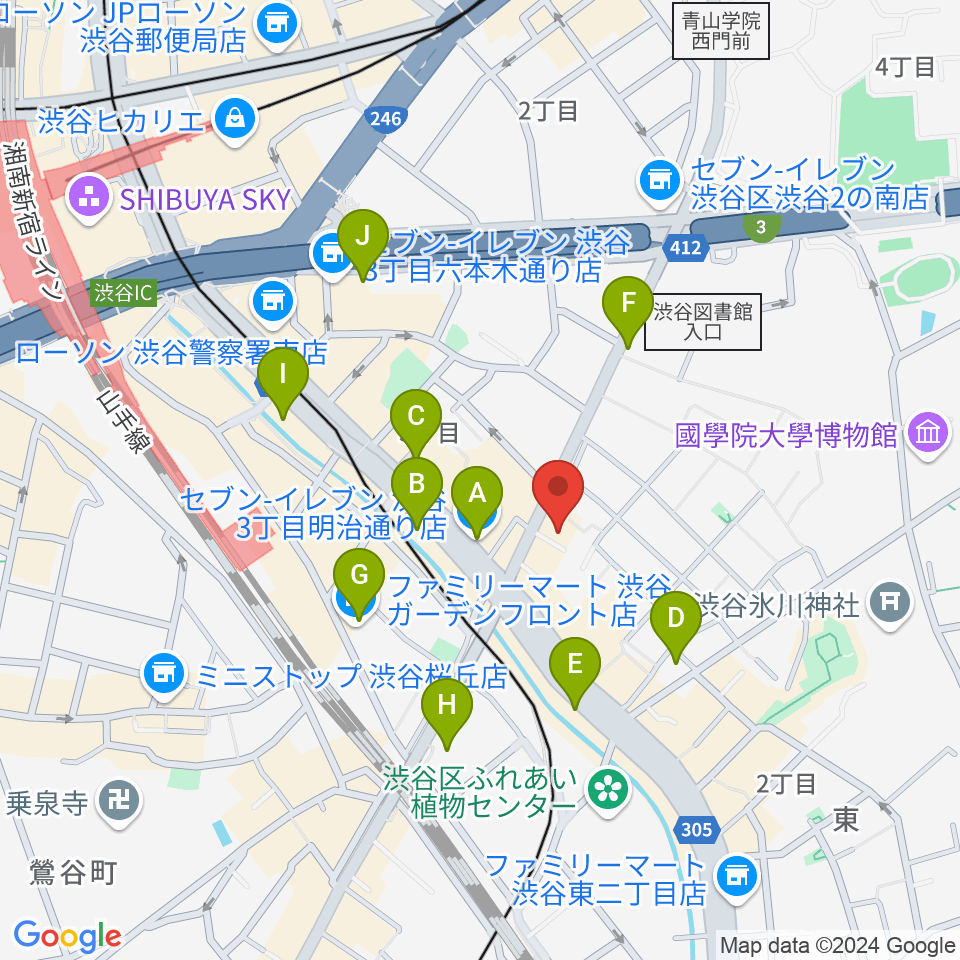 Studio S&S周辺のコンビニエンスストア一覧地図