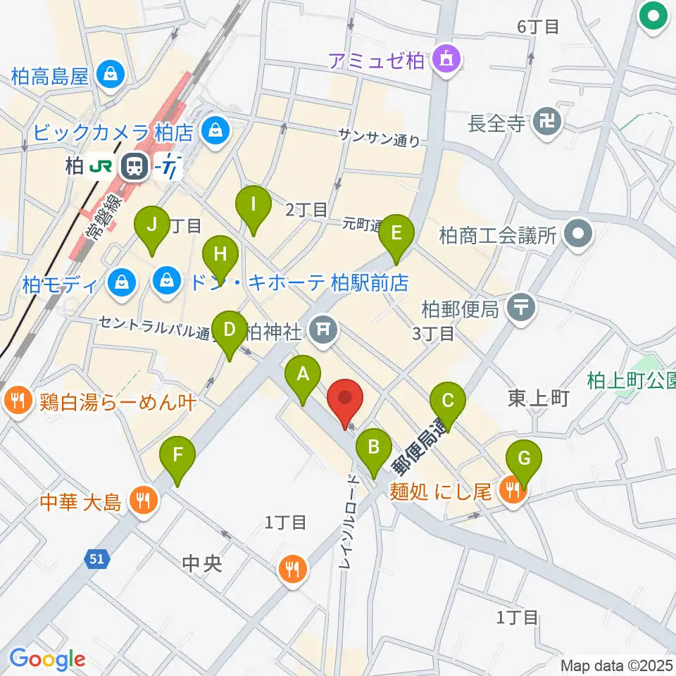 USボーカル教室 柏校周辺のコンビニエンスストア一覧地図
