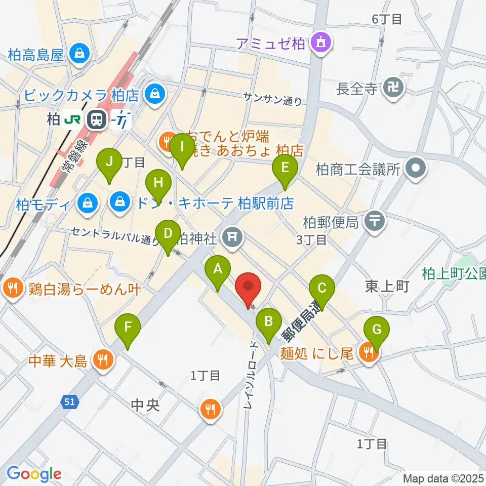 USボーカル教室 柏校周辺のコンビニエンスストア一覧地図