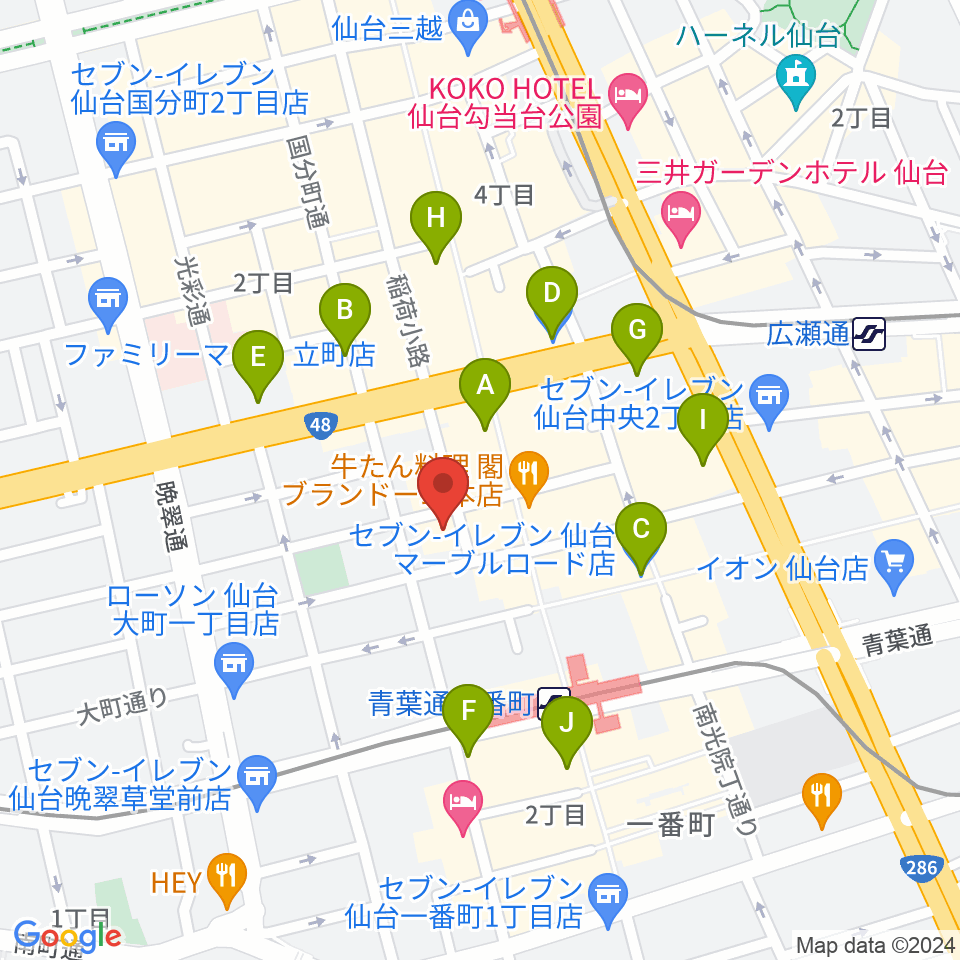 スタジオAmmy周辺のコンビニエンスストア一覧地図