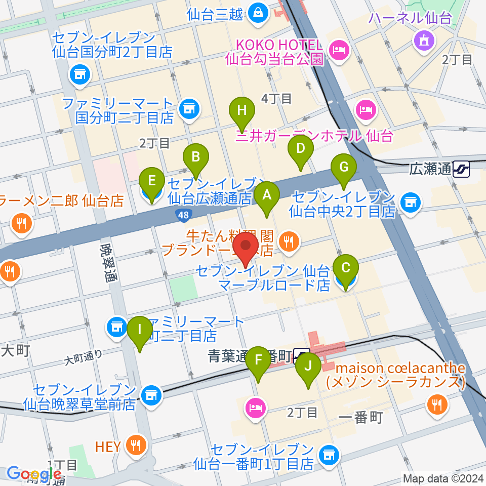 スタジオAmmy周辺のコンビニエンスストア一覧地図