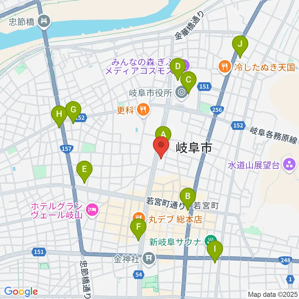 ドリームシアター岐阜周辺のコンビニエンスストア一覧地図