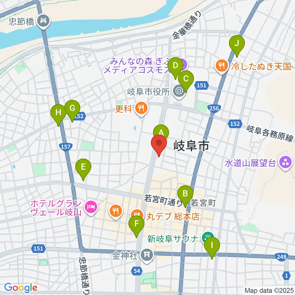ドリームシアター岐阜周辺のコンビニエンスストア一覧地図