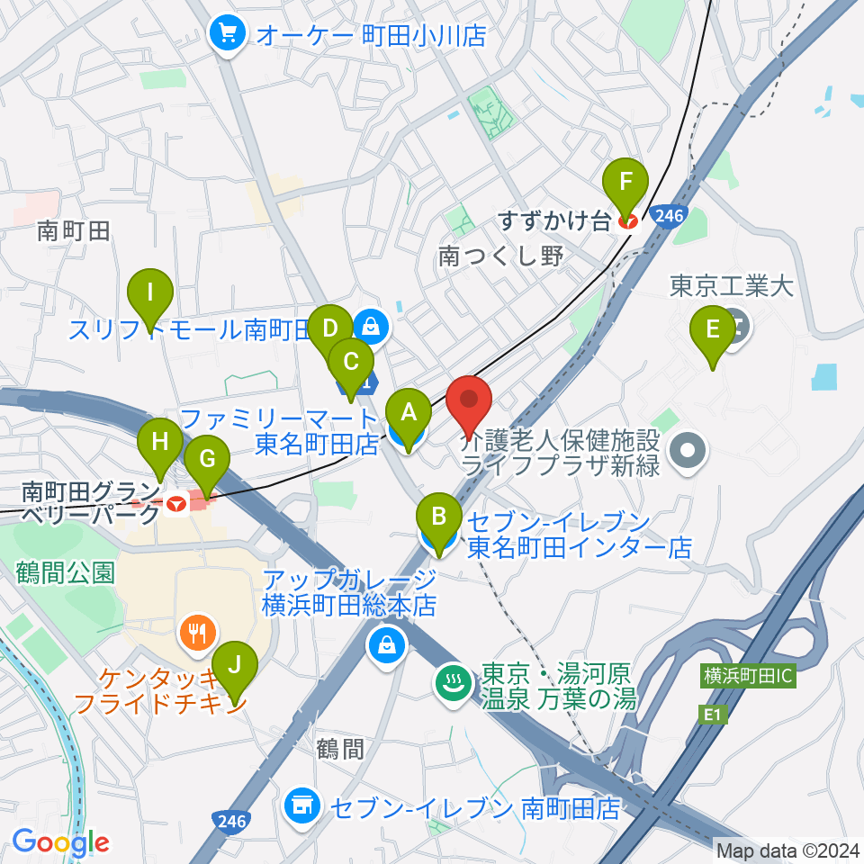 丸山ギター教室周辺のコンビニエンスストア一覧地図