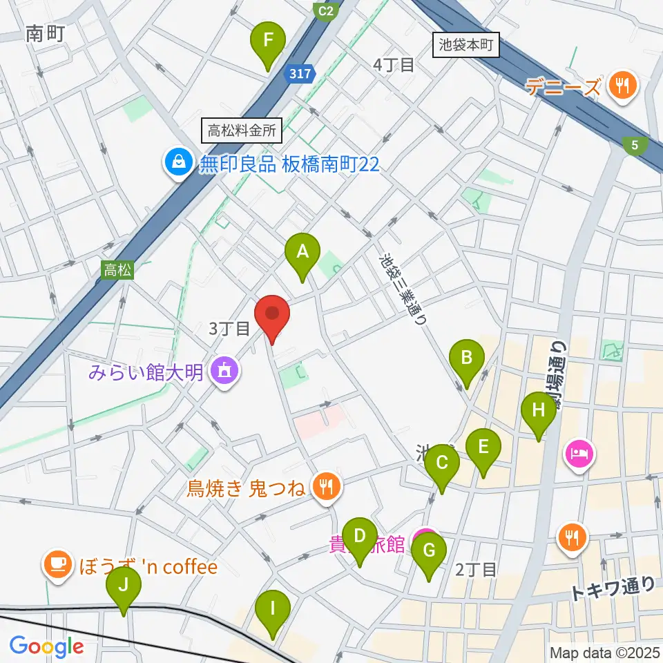 池袋ビッグバンボックス周辺のコンビニエンスストア一覧地図