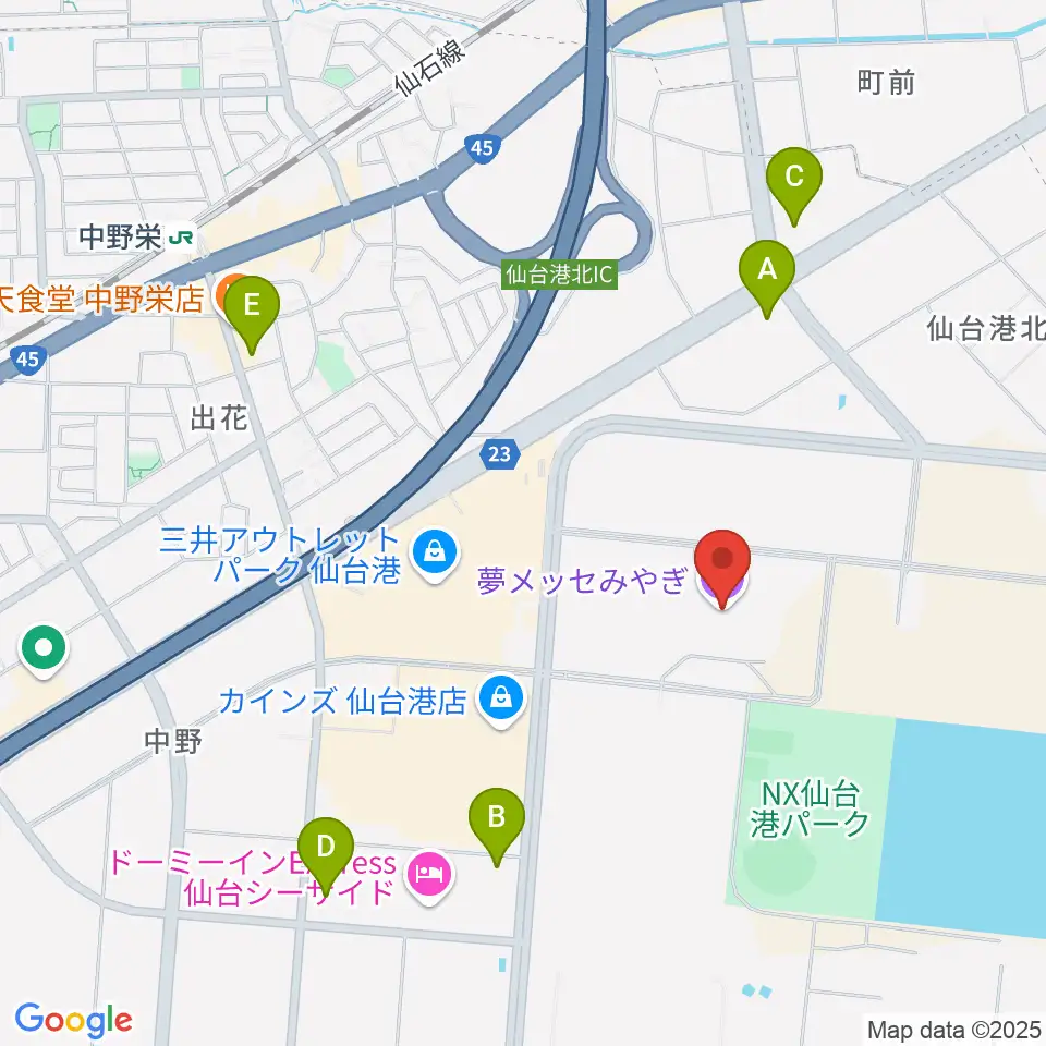 夢メッセみやぎ周辺のコンビニエンスストア一覧地図