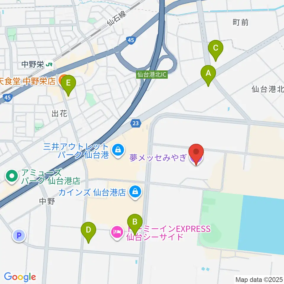 夢メッセみやぎ周辺のコンビニエンスストア一覧地図