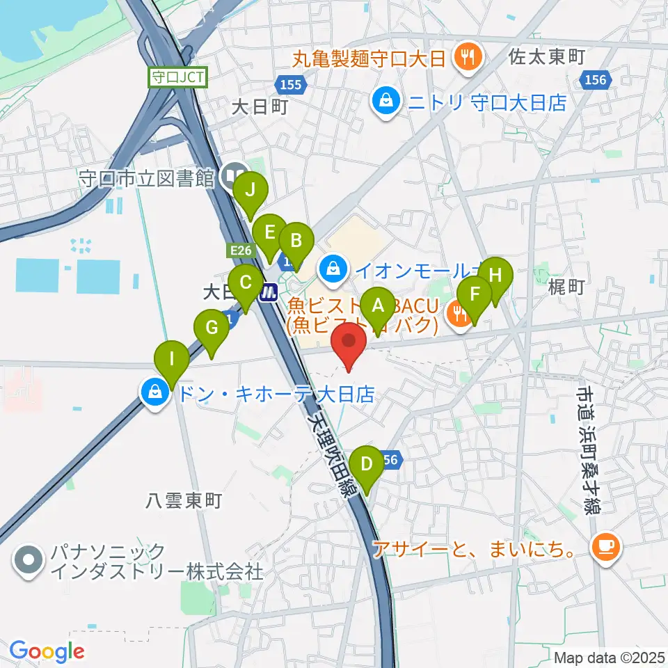 大東楽器ヤマハピアノストア周辺のコンビニエンスストア一覧地図